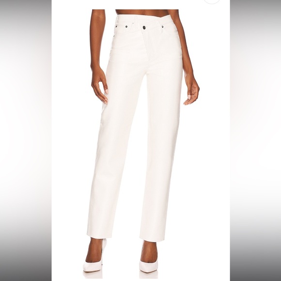 NWT AGOLDE recycled leather cross cross pant straight - Picture 2 of 14